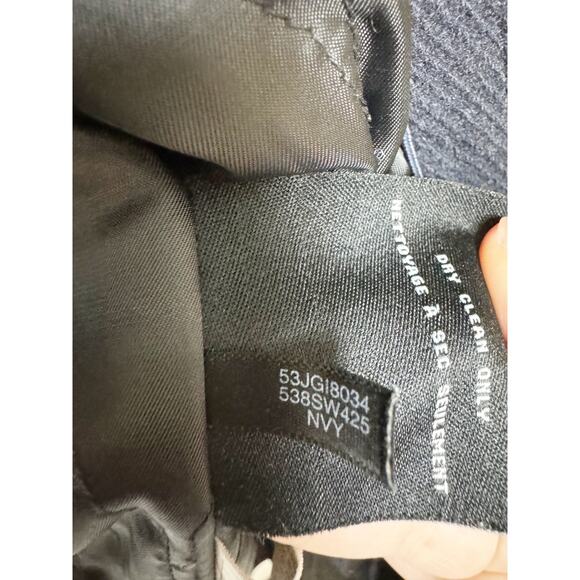 Cole Haan Mens Walking Coat Wool with Removable Bib Quilted Navy Blue Medium - Picture 9 of 11